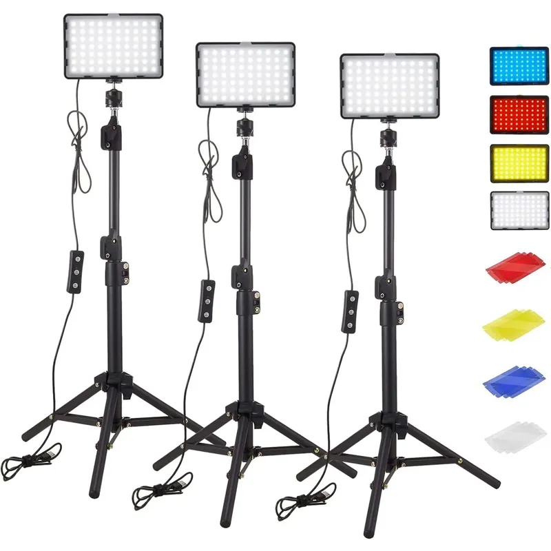 LED Fotografie Video Licht Panel Beleuchtung Foto Studio Lampe Kit Mit Stativ RGB Filter Für Schießen Live-Streaming Youbube