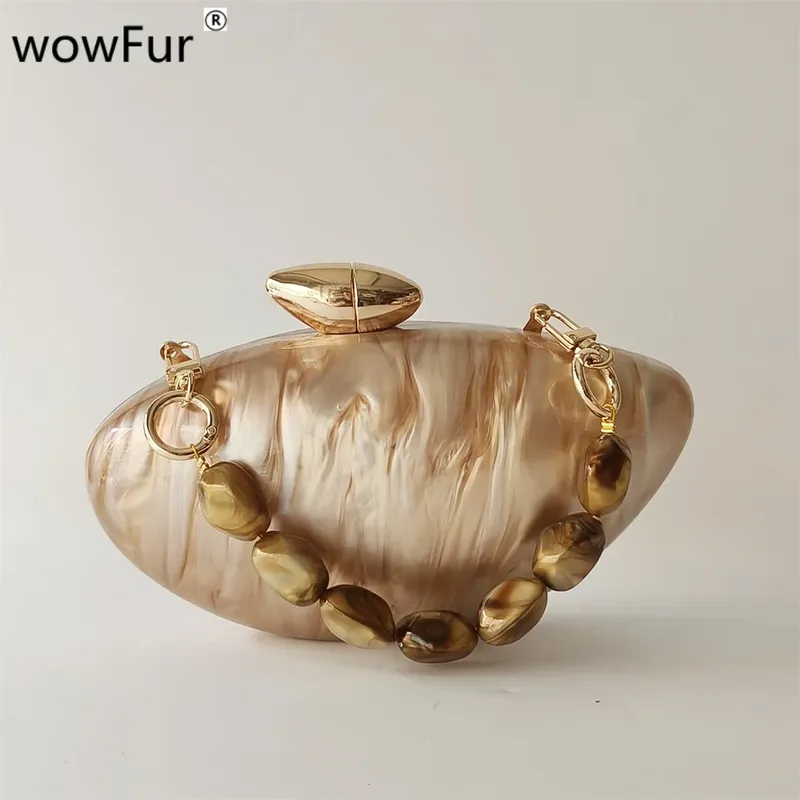 Shell Marke Perle Braun Marmor Acryl Box Kupplungen Abend Tasche Hochzeit Party Weibliche Mini Geldbörse Abend Weibliche Braut Handtasche