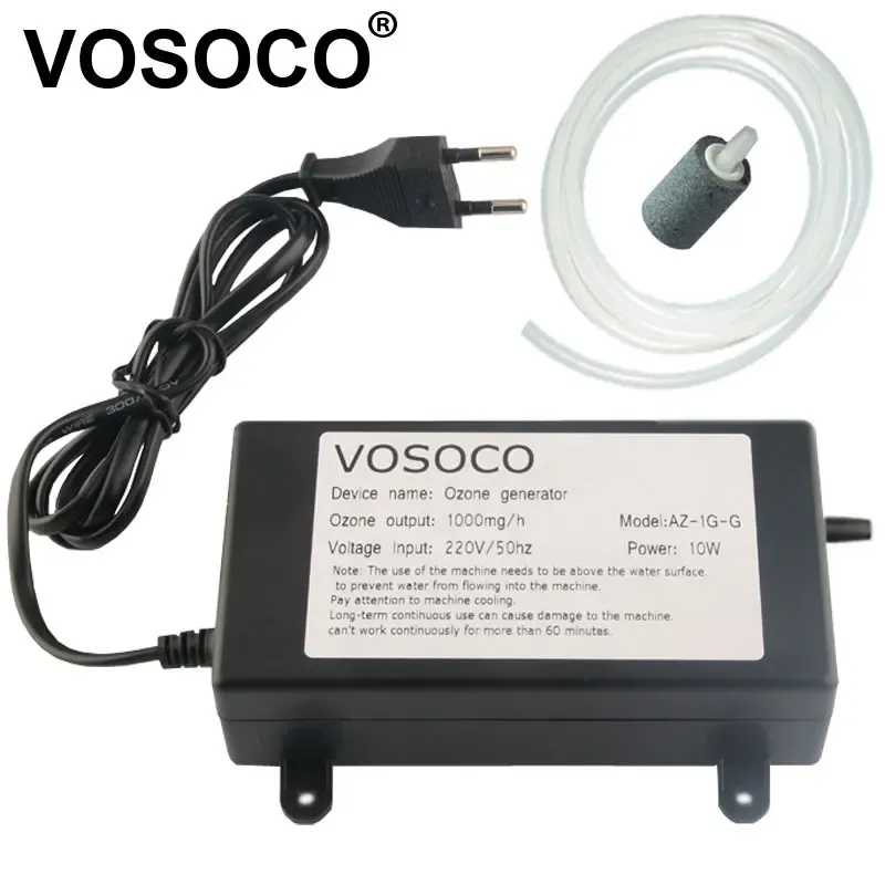 VOSOCO 1000 mg Ozongenerator Ozonisator Wasser Luftreiniger Reiniger Obst Gemüse Fleisch Sauber Küche Toilette Desodorieren 220 V 110 V