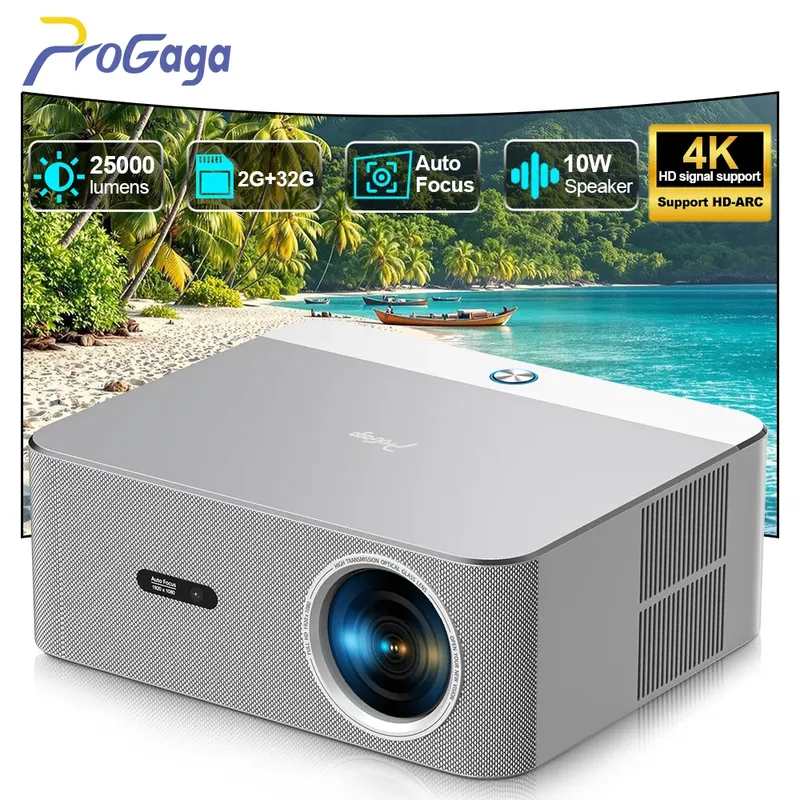PROGAGA PG610W Full HD 1080P Android Projektor 4K WiFi 2G 32G PG610 Beamer Heimkino Treffen spiel Tragbare Video Projektor beamer 4k projector 4k projekctor проектор 4k beamer проектор домашний mini beamer