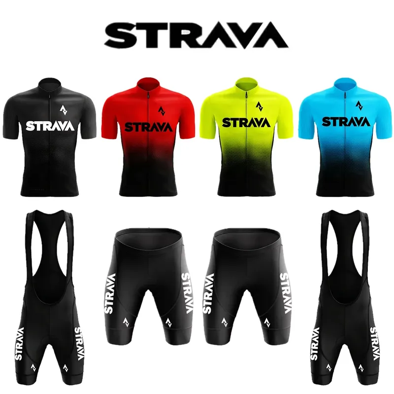 2024Strava Pro Fahrrad Team Kurzarm Maillot Ciclismo männer Radfahren Jersey Sets Sommer Atmungsaktive Radfahren Kleidung Anzug