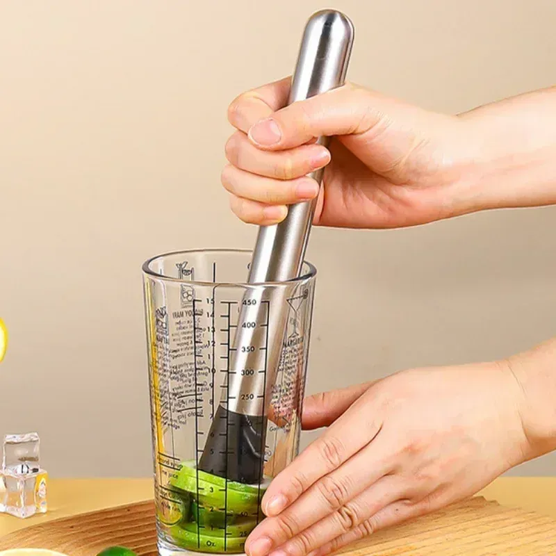 Edelstahl Crushed Ice Hammer Multifunktionale Popsicle Sticks Cocktail Swizzle Stick Obst Zitrone Muddle Stößel Bar Werkzeuge