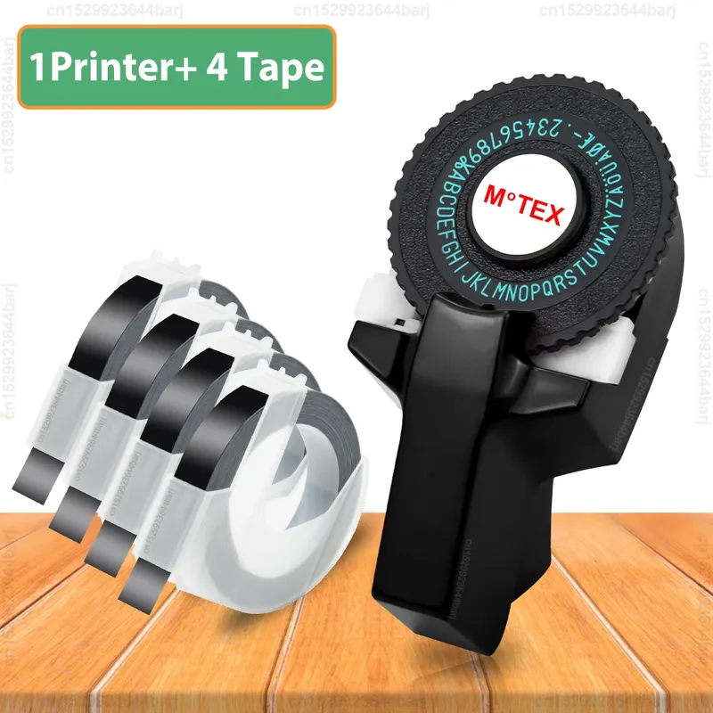 Motex E101 Tragbarer 3D-Präge-Etikettendrucker, ähnlich wie B90 Dymo 12965 1610, manueller Etikettendrucker, selbstklebendes Dymo 3D-Etikettenband