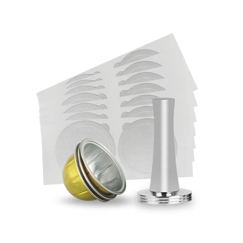 Wiederverwendbare Kaffeekapsel, kompatibel mit Vertuoline- und Vertuo-Maker, Kapseln, Kapseln, Aluminiumfolienversiegelungen, nachfüllbare Kaffeepads