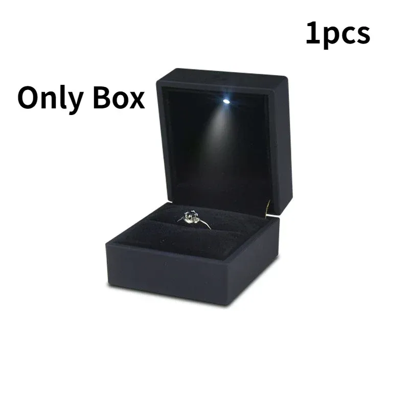 2024 Luxus-Ringbox mit LED-Licht, Schmuck-Diamant-Ringbox für Verlobung, Hochzeit, Geburtstag, Valentinstag, Geschenkbox