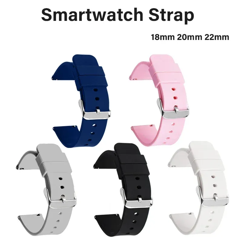 18/20/22 mm Größen für Samsung Xiaomi-Uhren, Silikon-Uhrenarmbänder mit schnell lösbarem, verstellbarem, wasserabweisendem, bequemem Band