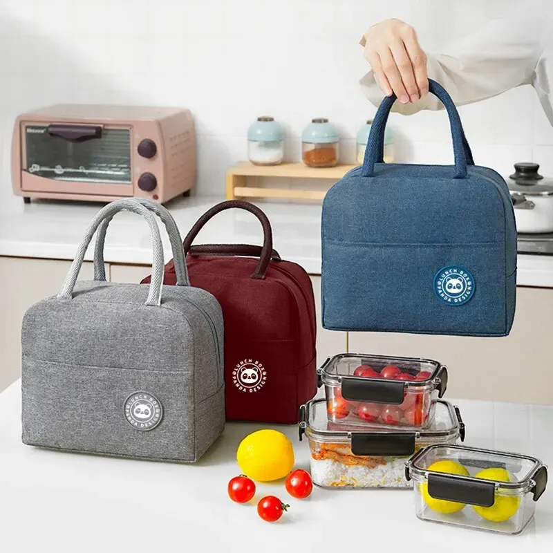 Isolierte Lunch tasche Damen Kinder Kühltasche Thermo tasche tragbare Eis beutel Leinen Lebensmittel behälter Picknick beutel