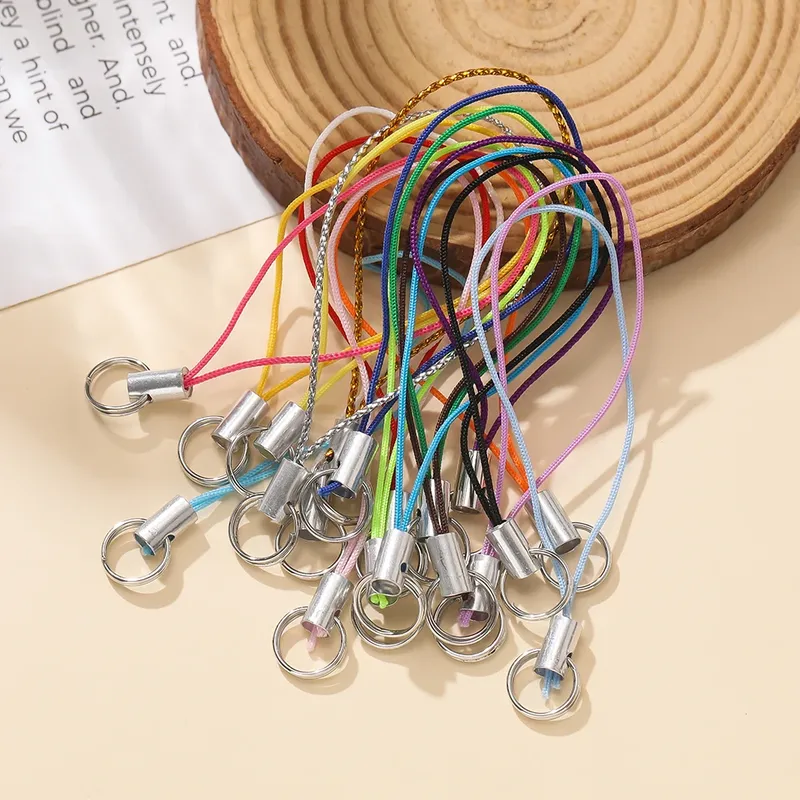20/50 Stück Polyesterschnur mit doppeltem Biegering, Umhängeband, Seil für Schlüsselanhänger, Basteln, handgefertigtes Telefonseil, Spielzeug, DIY-Schmuckherstellung