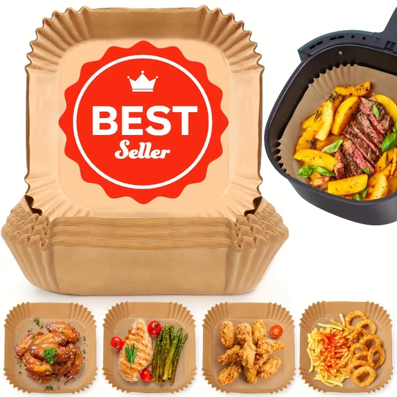 Luftfritteuse, Einwegpapier, Pergament, Holzzellstoff, Dampfgarer, Käsekuchen, Luftfritteuse, Zubehör, Backpapier für Luftfritteuse