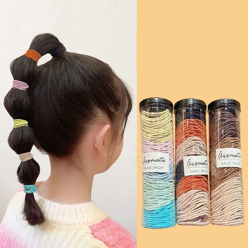 100 teile/los Haar bänder einfarbig elastisches Gummiband Haarband Stirnband Scrunchie Haarschmuck für Haare