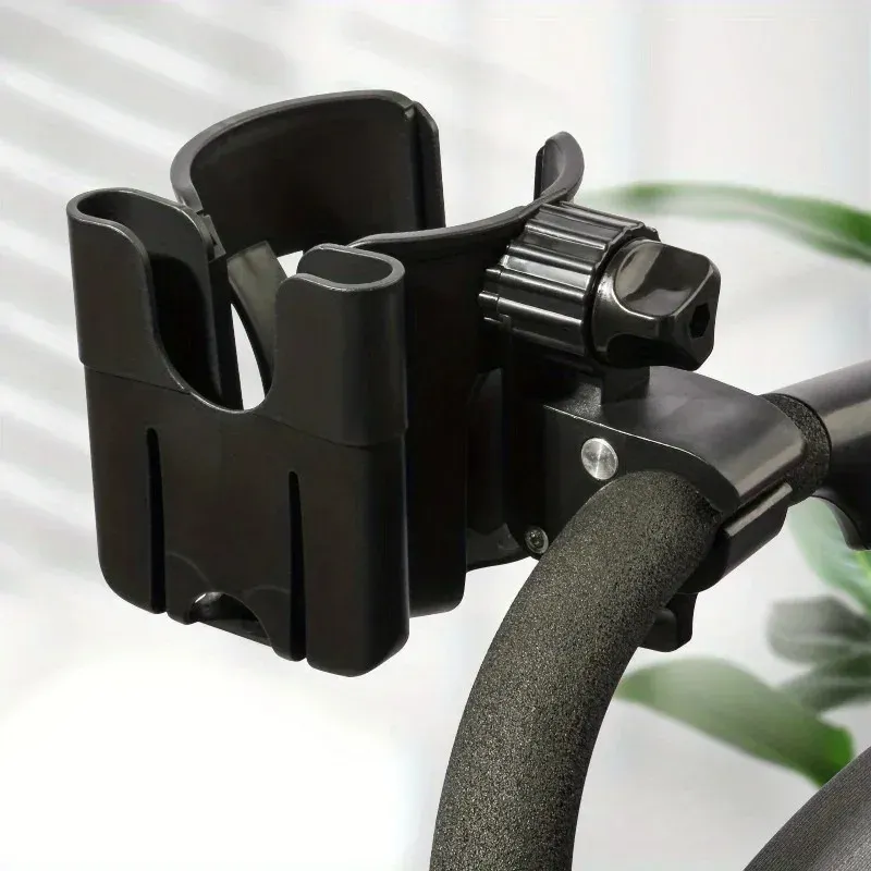 2-in-1 Universal Kinderwagen Wasserbecherhalter mit Telefonhalter, universeller Flaschenhalter für Rollstuhl Kinderwagen Zubehör