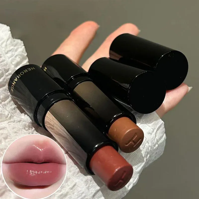 Lippenstift, rotbrauner Lippenstift, wasserfest, feuchtigkeitsspendend, Spiegel-Lippenstift, Lipgloss, natürliches, langanhaltendes Make-up, Valentinstagsgeschenk