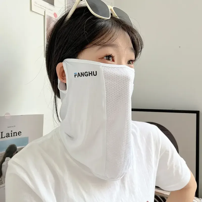 1 Stück UPF50+ UV-Schutz Eisseidenmaske für Frauen Sommer Radfahren Wandern Atmungsaktiv Spurlose dünne Sonnenschutz Gesichtsbedeckung Sturmhaube
