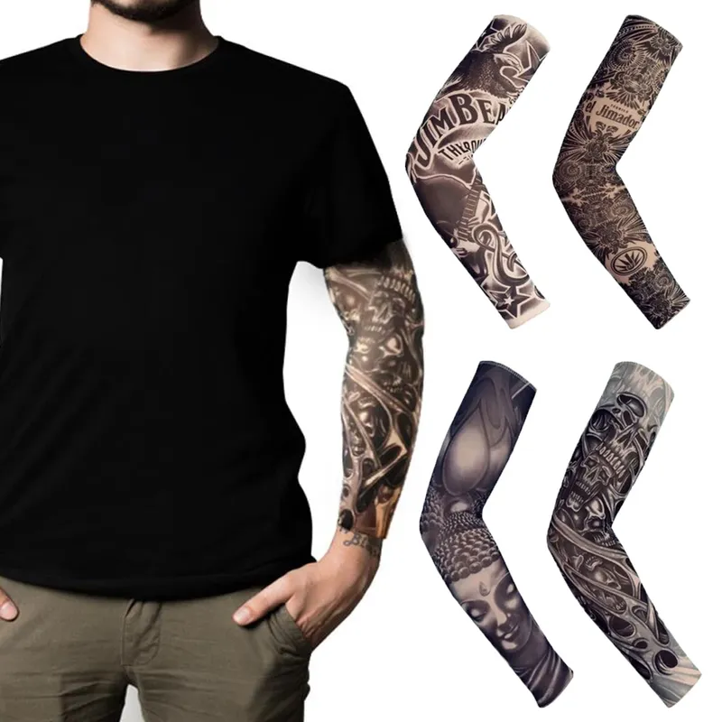 1 STÜCK Neue ärmellose Tattoo-Armstulpen mit zum Fahren im Freien, schützende Armstulpen für Männer und Frauen mit UV-Schutz im Sonnenschutz