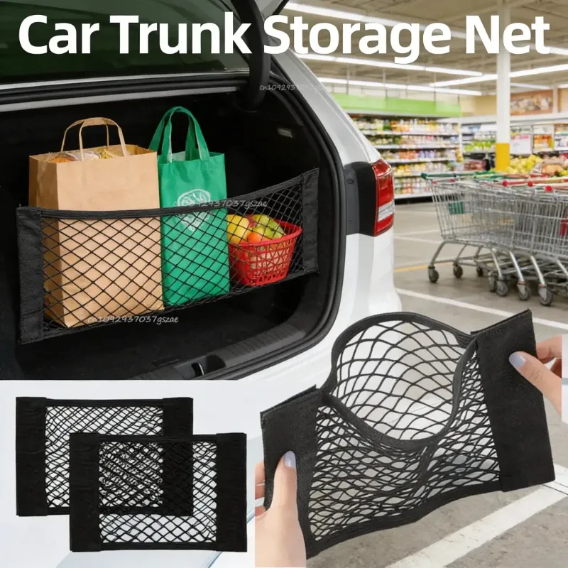 Auto-Aufbewahrungsnetz, dehnbares Netztaschen-Netz, magisches elastisches Klebernetz, universelle hintere Netztasche für den Kofferraum, Sitztasche, Käfig, Auto-Organizer