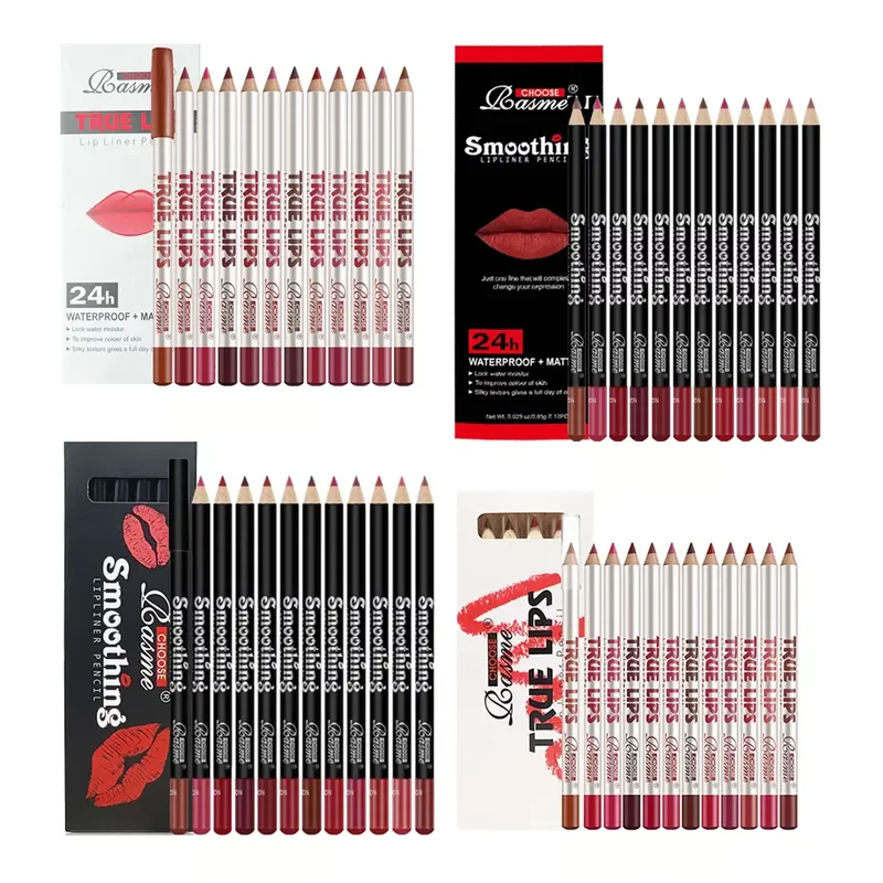 12-teiliges, langlebiges Lippenstift-Set mit professionellem Lipliner-Stift und mattem Lipgloss für Frauen, Valentinstagsgeschenke