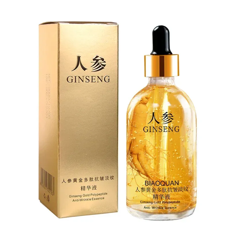 100 ml Gold Ginseng Gesicht Essenz Polypeptid Anti-falten Blitz Feuchtigkeitsspendende Niacinamid Gesichts Serum für Hautpflege Produkte