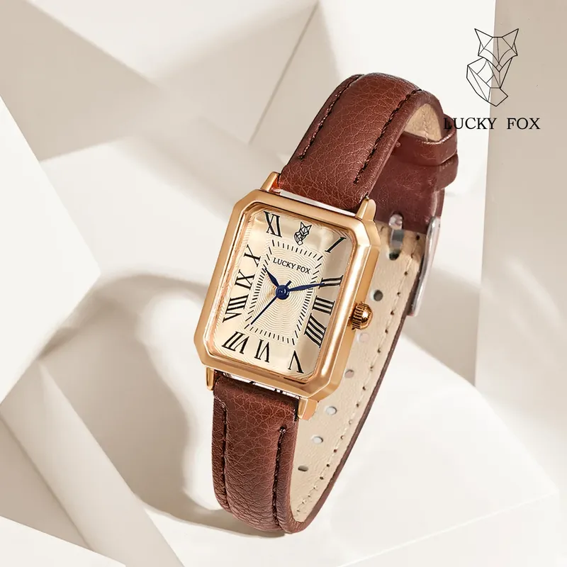 Mode Retro Digital Zifferblatt Casual Uhren quadratisches Leder armband modische Uhr Quarz Armbanduhr für Frauen Geschenk