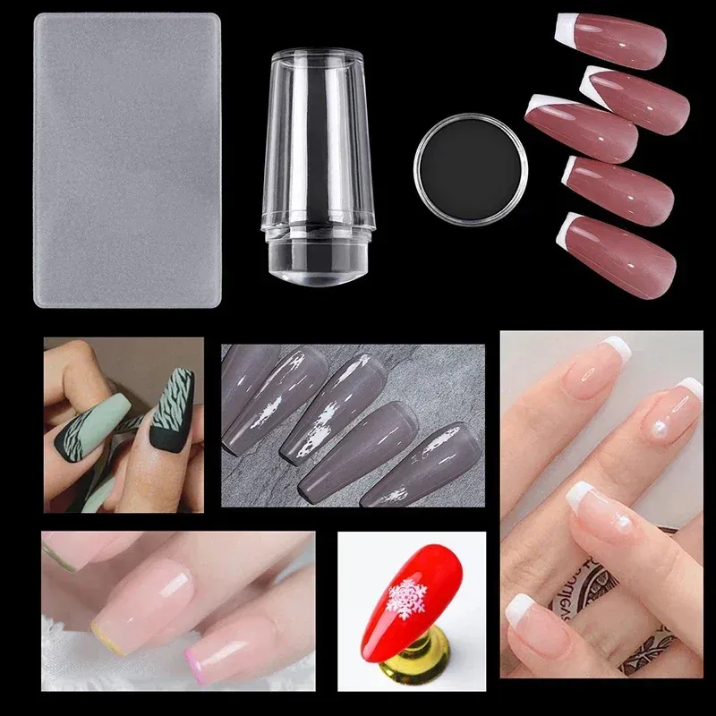 Nägel Kunst Stamping Platten Kit Französisch Maniküre Design Platte Stempel Polnischen Schablone Vorlage Siegel Stamper Schaber Zubehör Werkzeuge