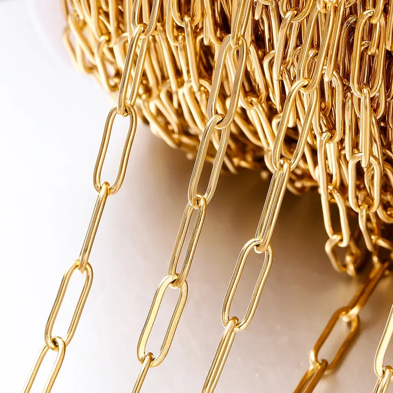 1M 3/4mm Edelstahl Kette Kein Verblassen Kabel Gold Ketten für Halskette Armband Fußkettchen DIY Schmuck Machen komponenten Großhandel
