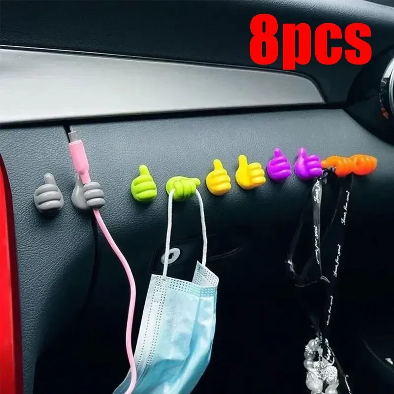 Handgeformter Gummihalter für Autobrillenkabel, Netzkabel, Ladeleitung, selbstklebender Mini-Haken, Aufbewahrungsorganisator, Gadget-Werkzeug, Amagi