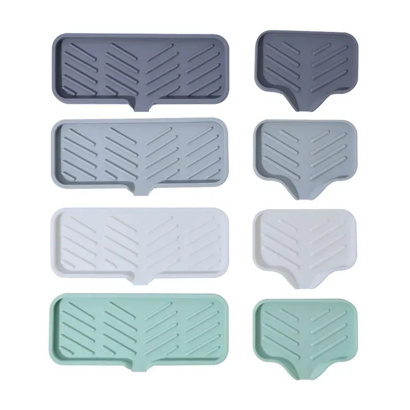 2024 neue Silikon Wasserhahn Matte Küche Waschbecken Tablett Seife Spender Schwamm Ablauf Pad Waschbecken Splash Trocknen Matte Arbeitsplatte Ablage