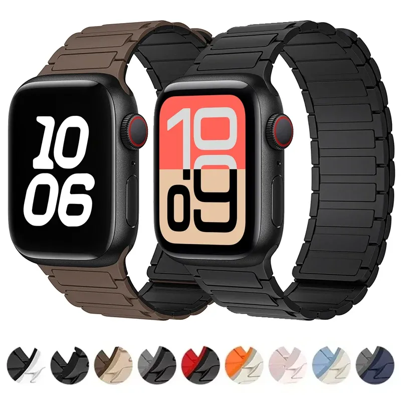 Magnetschlaufe für Apple Watch-Armbänder 44 mm 40 mm 49 mm 45 mm 41 mm 38 mm Silikonarmband iWatch Serie 11 10 9 8 7 6 Se Ultra 3 Armband