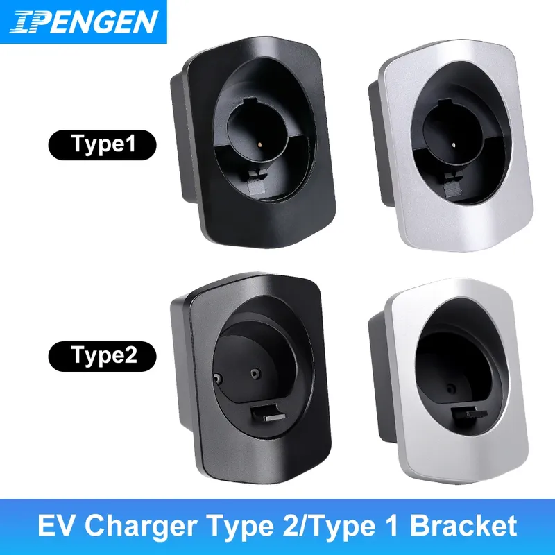 IPENGEN EV-Ladegerät-Halter für Typ 2/Typ 1, j1772, Anschlussbuchse, zusätzlicher Schutz, Wallbox, Elektroauto-Ladekabelhalterung
