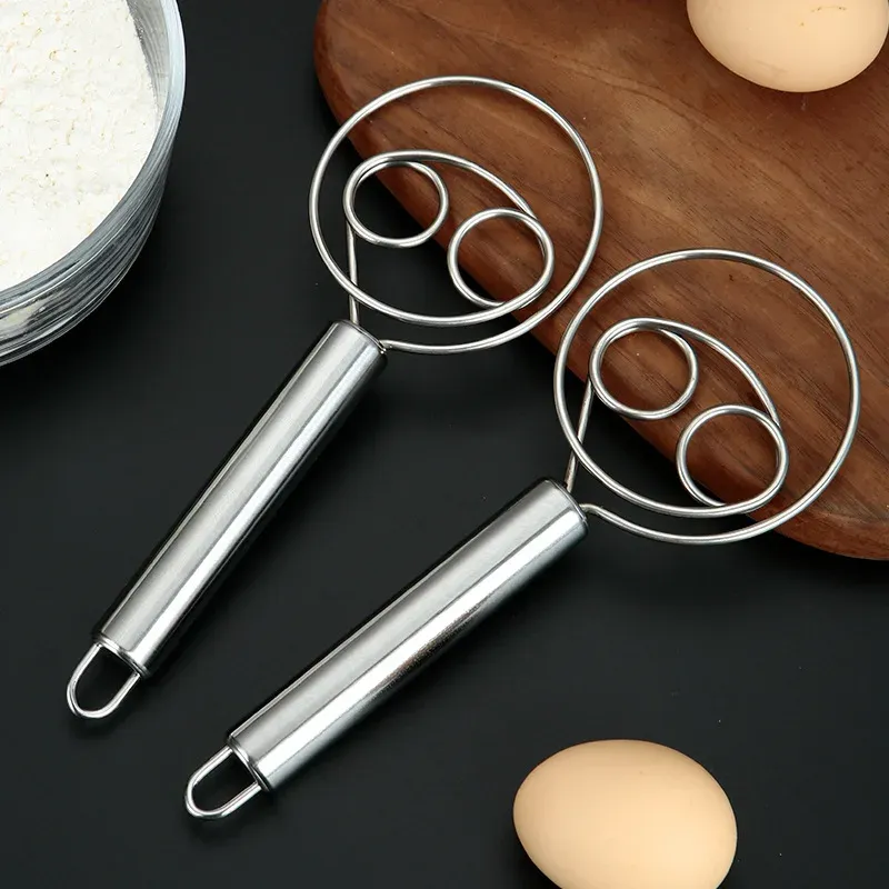 Dänischer Teig, Schneebesen, niederländischer Stil, Edelstahl, Brotteig, Handmixer, Fernglas, Spulenkopf, Komfortgriff für Kekse, Brot, Kuchen