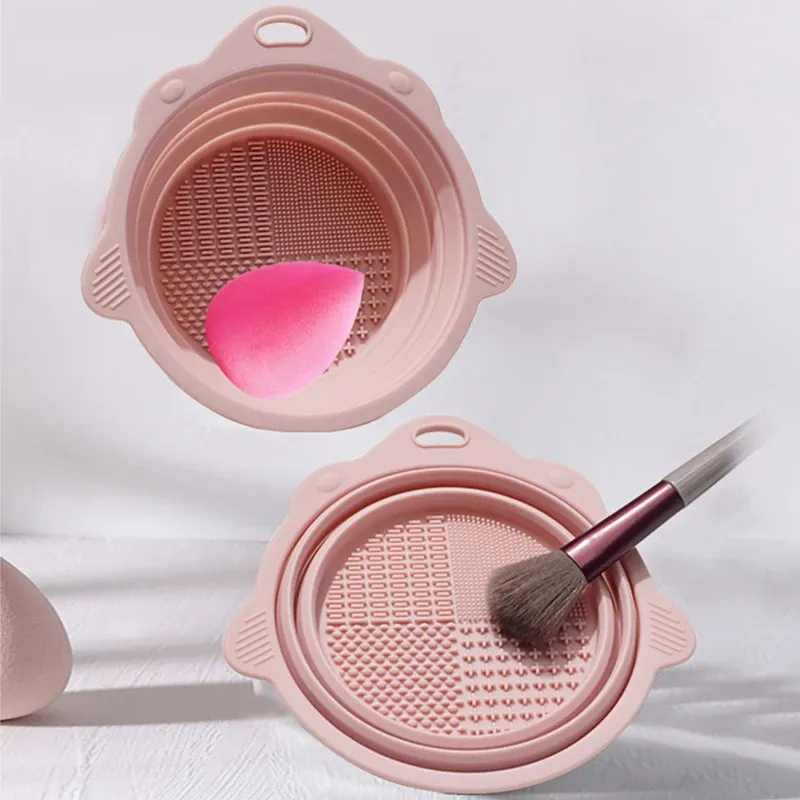 Make-up-Pinselreiniger, Reinigungsschüssel, Pinsel-Werkzeugset, gründliche Reinigung, ohne Borsten zu verletzen, Nass- und Trockenpuderquaste, Trockenreiniger