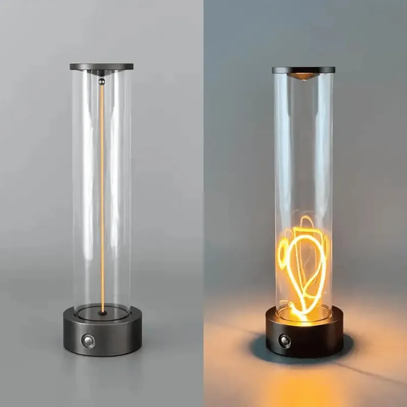 Minimalistische magnetische Lampe, Touch-Steuerung, kabellose Schreibtischlampe, 2000 mAh, USB wiederaufladbar, für Schlafzimmer, Nachttisch, 3 Farben, Umgebungslicht