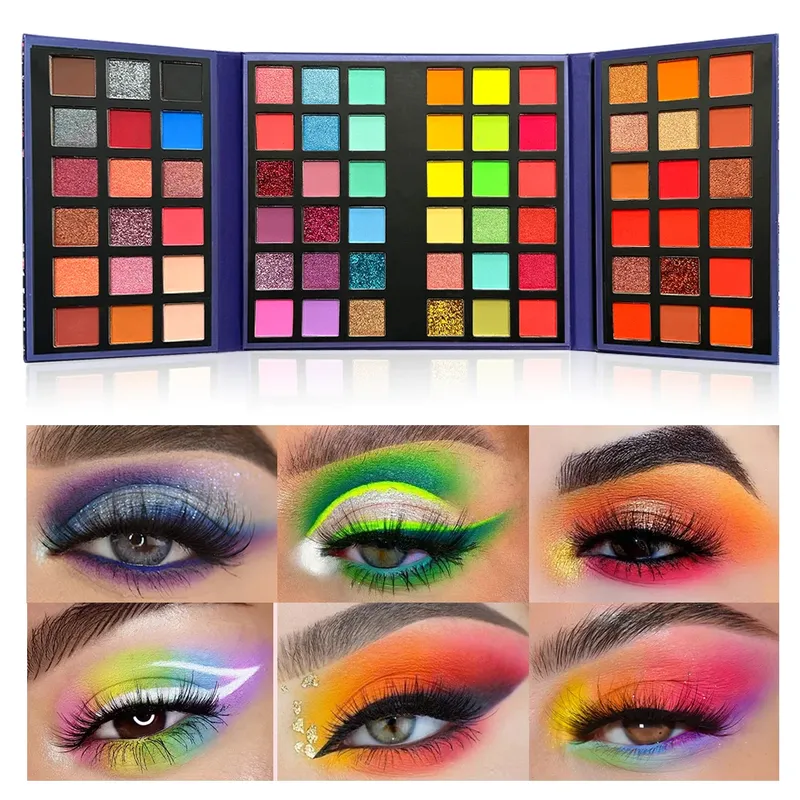 72-Farben-Glitzer-Lidschatten-Palette, matt, wasserdicht, langlebig, gepresstes Pulver, Kosmetik-Set, modische Augen-Make-up-Palette für Frauen