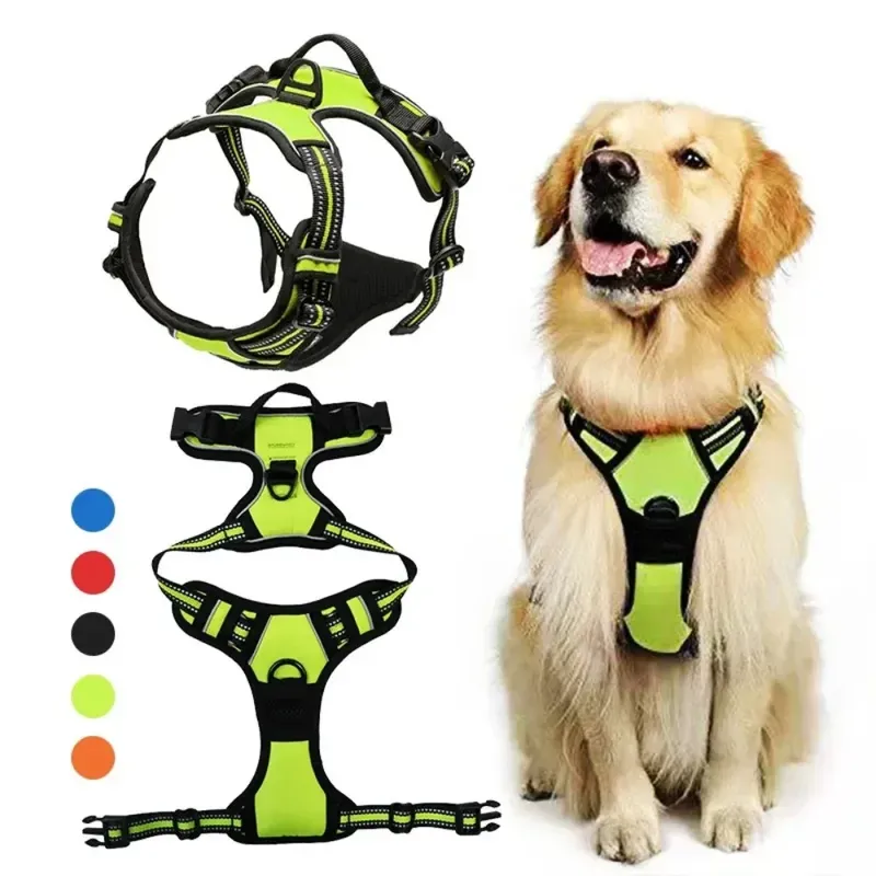 Haustier-Hundegeschirr, reflektierend, verstellbar, atmungsaktiv, Weste, Brustgurt für kleine, mittelgroße und große Hunde, Katzen-Welpen-Halsband, Hundezubehör