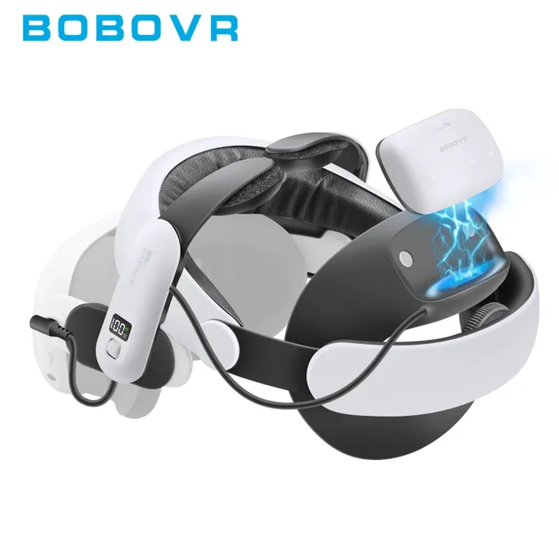 BOBOVR Kopfband kompatibel mit Meta Quest 3/Quest3S BOBOVR S3 Pro/E3PRO/M3 Pro Akku Kopfband VR-Zubehör