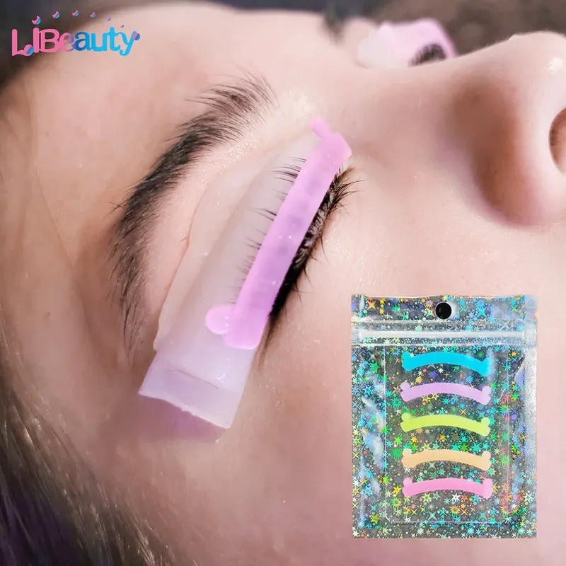 Libeauty Wimpernstäbchen aus Silikon in 5 Farben, weiches, buntes Wimpernlifting-Band, Dauerwelle, multifunktionale Wimpernlifting-Make-up-Tools