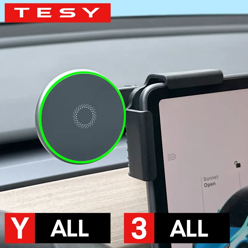 Auto-Handyhalterung 15W Magnetisches Kabelloses Ladegerät Kompatibel mit MagSafe für Tesla Model Y Juniper 2026 Launch M3 HIGHLAND