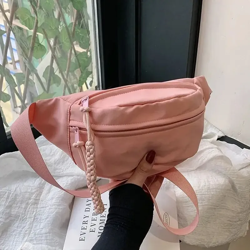 Frauen Brust Tasche Wasserdichte Wandern Tasche Handtaschen Damen Leinwand Umhängetaschen Einfarbig Frauen Sling Taille Pack