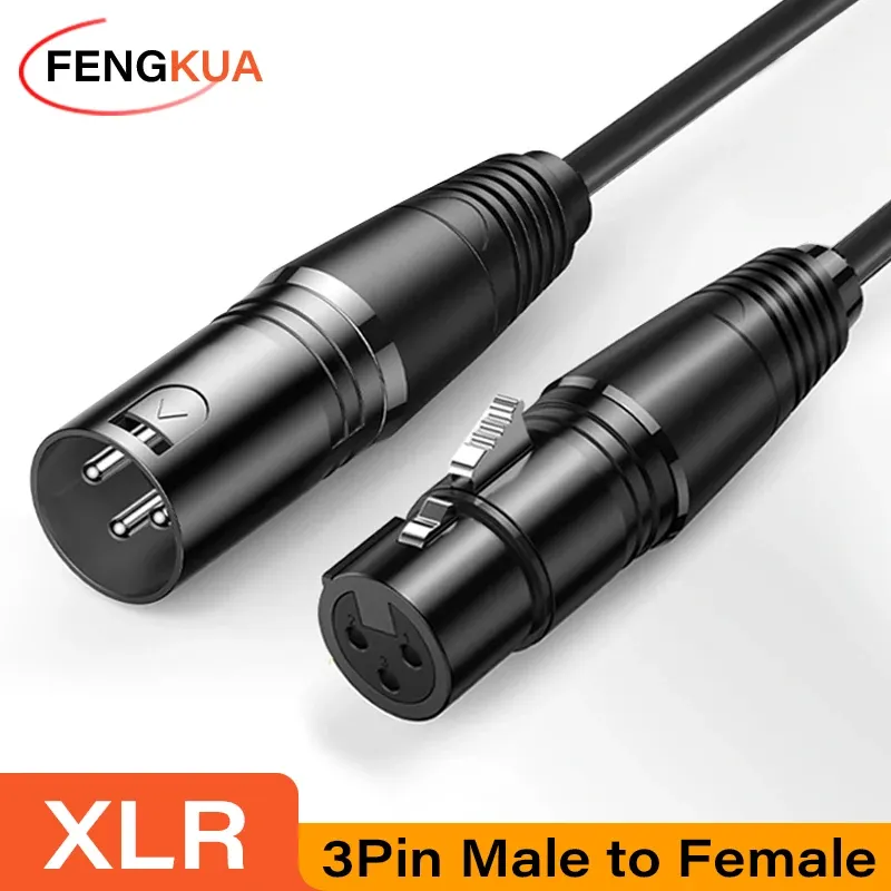 XLR-Kabel, Audioleitung, 3-polig, XLR-Stecker auf Buchse, Mikrofon-Verlängerungskabel für Mixer, Verstärker, Sound Cannon, symmetrisches XLR-Kabel