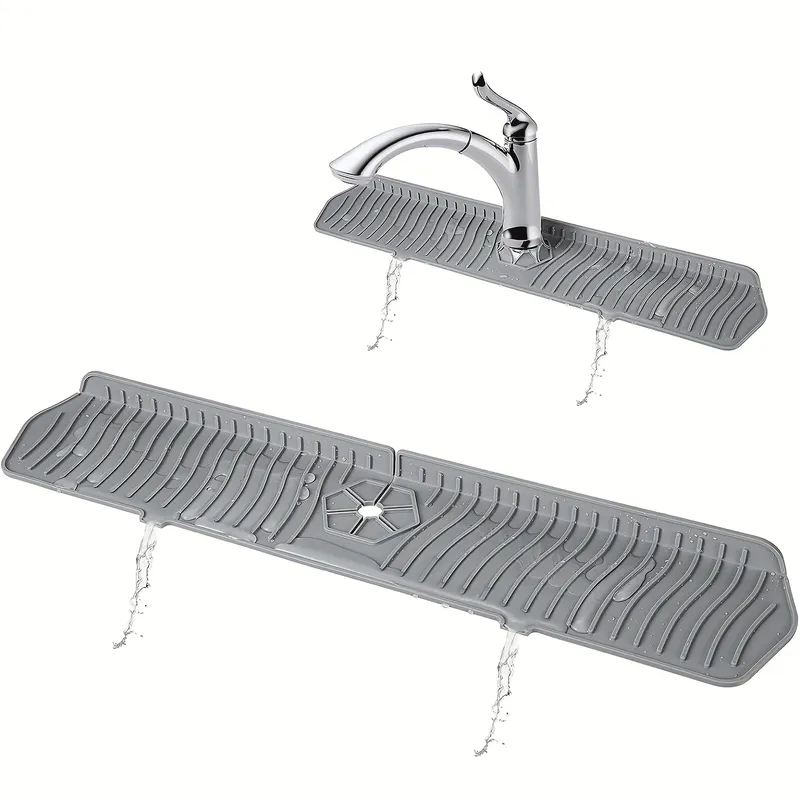 24,01/29,92 Zoll lange Silikon-Waschbecken-Wasserhahn-Matte, Spritzschutz für saugfähige Waschbecken, Arbeitsplattenschutz, Matte, Küchenhelfer