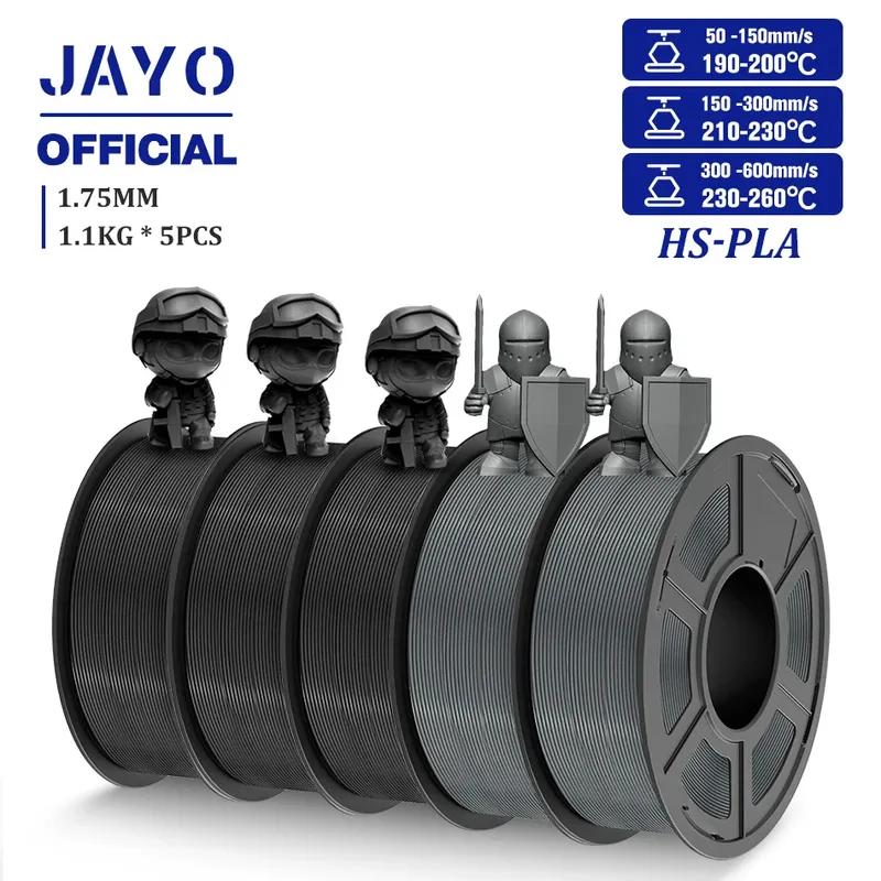 JAYO Hochgeschwindigkeits-PLA-Filament, 5,5 kg, PLA-3D-Filament für FDM-3D-Drucker, ordentlich gewickelte PLA-3D-Druckmaterialien, 100 % keine Blasen