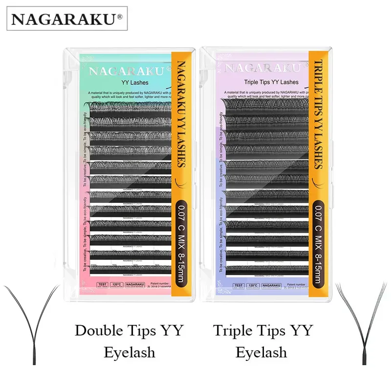 Nagaraku Yy Form Doppel-und Dreifach spitzen Wimpern verlängerung hand gewebtes Premium weiches natürliches Interlaced Make-up Mesh Netz