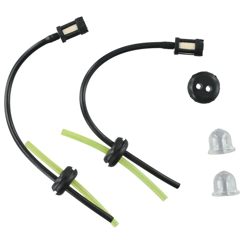2 Sets Kraftstofffilter, Kraftstoffschlauchdichtung mit Grundierung, Glühbirnen für Freischneider, Heckenschere, Garten, Rasenmäher, Zubehör