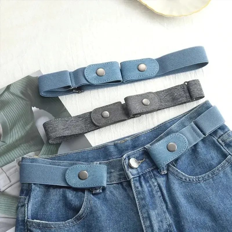 Verstellbarer Stretchgürtel ohne Schnalle, unsichtbarer Gürtel für Damen und Herren, Jeans, leicht zu tragen, Unisex, elastischer Bund, Designer-Gürtel