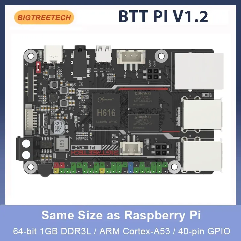 BIGTREETECH BTT PI V1.2 Board Quad Core Cortex-A53 2,4G WiFi 40Pin GPIO VS Raspberry PI 3B Orange Pi für Klipper 3D Drucker DIY
