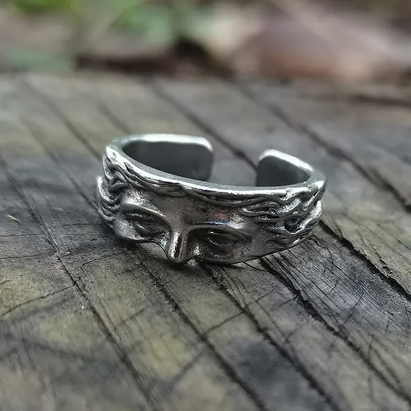 2026 Kreativer Venus-Halbmaskenring für Männer, Vintage-Schnitzerei, Öffnung, verstellbarer Ring, Modeschmuck, Geschenke