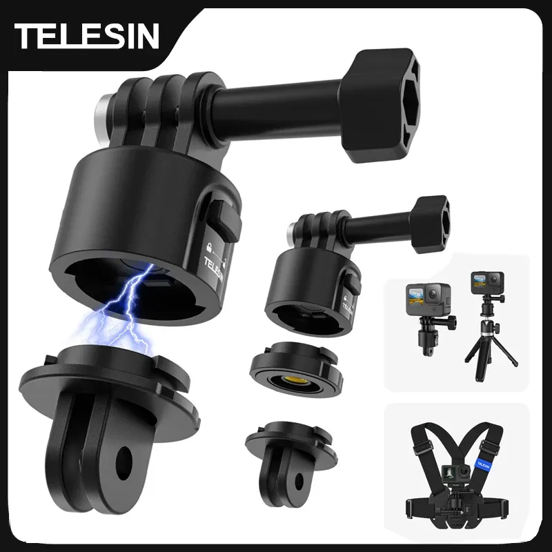 TELESIN Magnetischer Schnellwechseladapter mit 1/4 Schraube für Gopro Hero Insta360 DJI OSMO Action-Action-Kamera-Zubehör