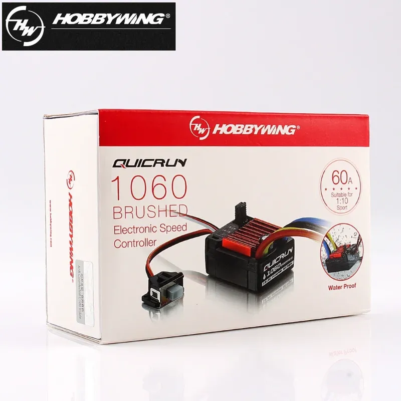 HobbyWing QuicRun 1060 60A gebürsteter elektronischer Geschwindigkeitsregler ESC wasserdicht mit Schaltmodus BEC für 1:10 RC-Auto