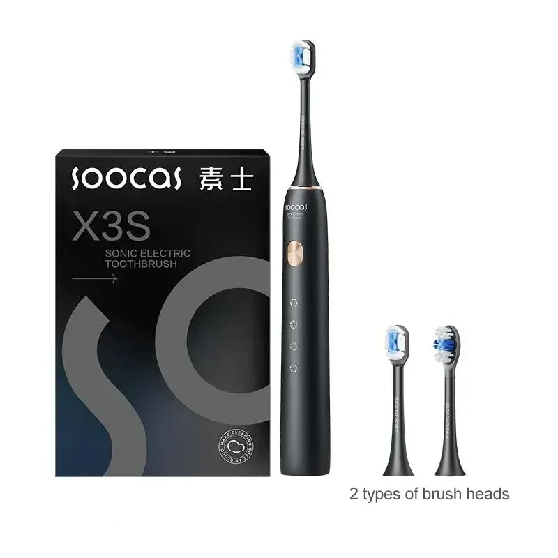 SOOCAS X3S Elektrische intelligente Schallzahnbürste für Erwachsene, IPX8, wasserdicht, 180 Tage Akkulaufzeit, Ultraschall-Zahnbürstenköpfe mit weicher Wolke