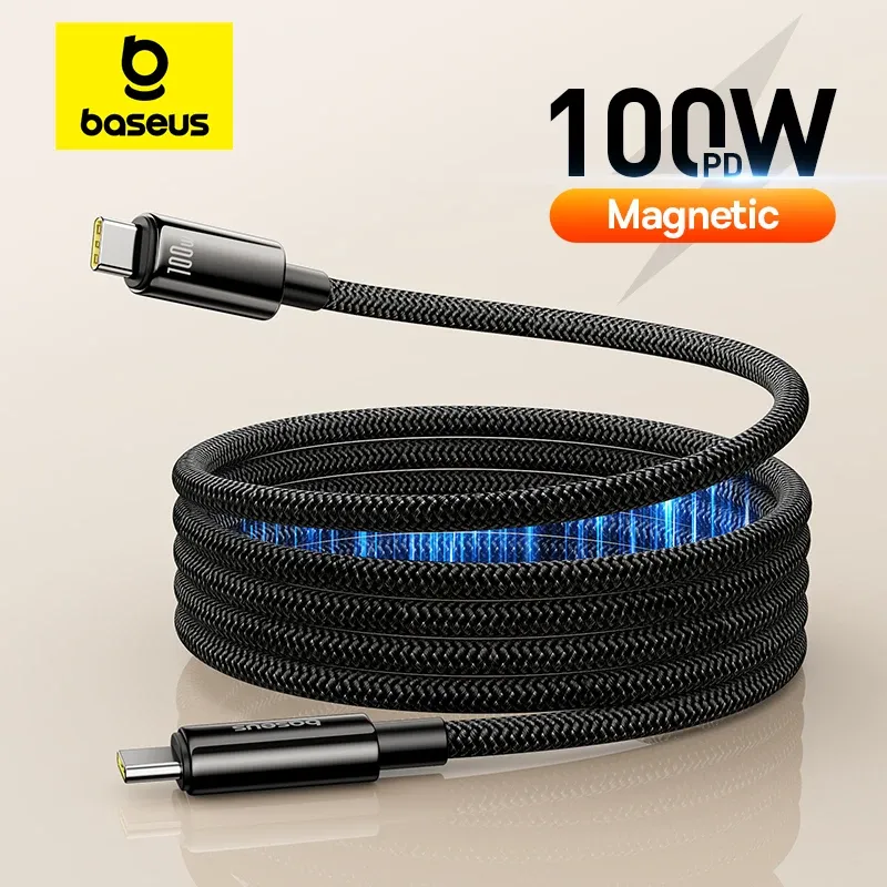 Baseus PD 100 W USB C Magnetkabel für iPhone 15 Schnellladekabel für MacBook Laptop Typ C Kabel Draht für Samsung Xiaomi