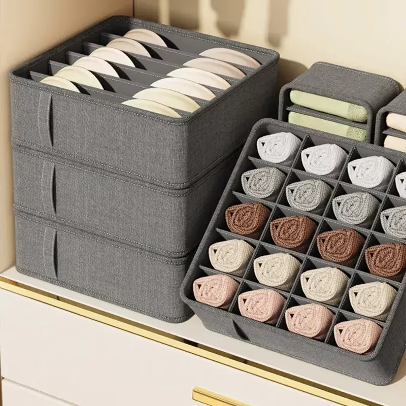 Schrank-Unterwäsche-Organizer, Aufbewahrungsbox, Schublade, Stoff, faltbarer Schrank, Schrank-Aufbewahrungsboxen zum Aufbewahren von Socken, Unterwäsche, Krawatten und Gürteln